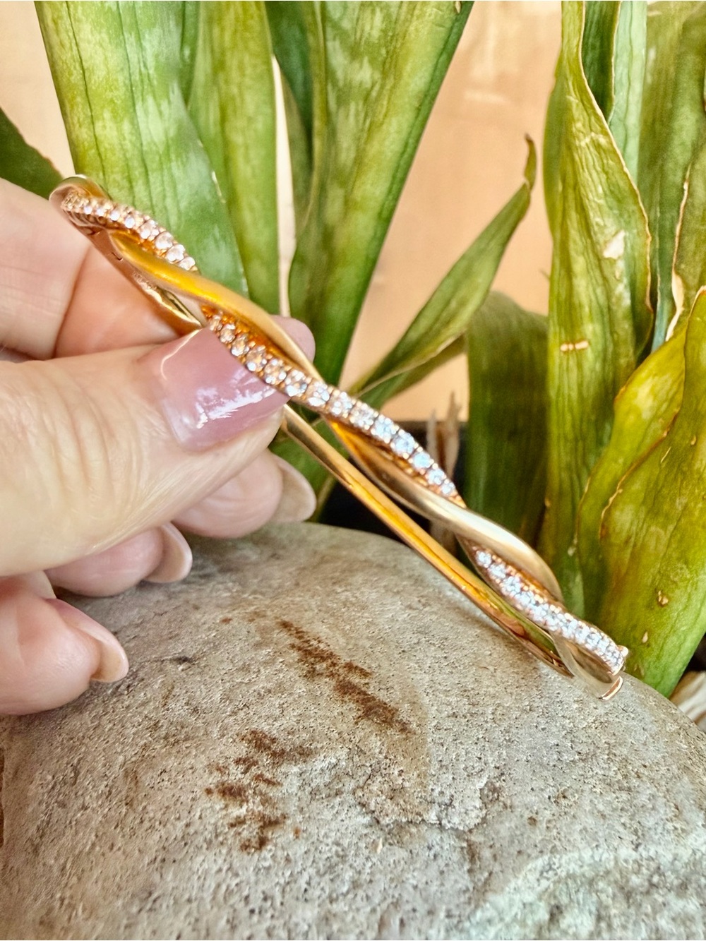 14k gold and diamond bangle